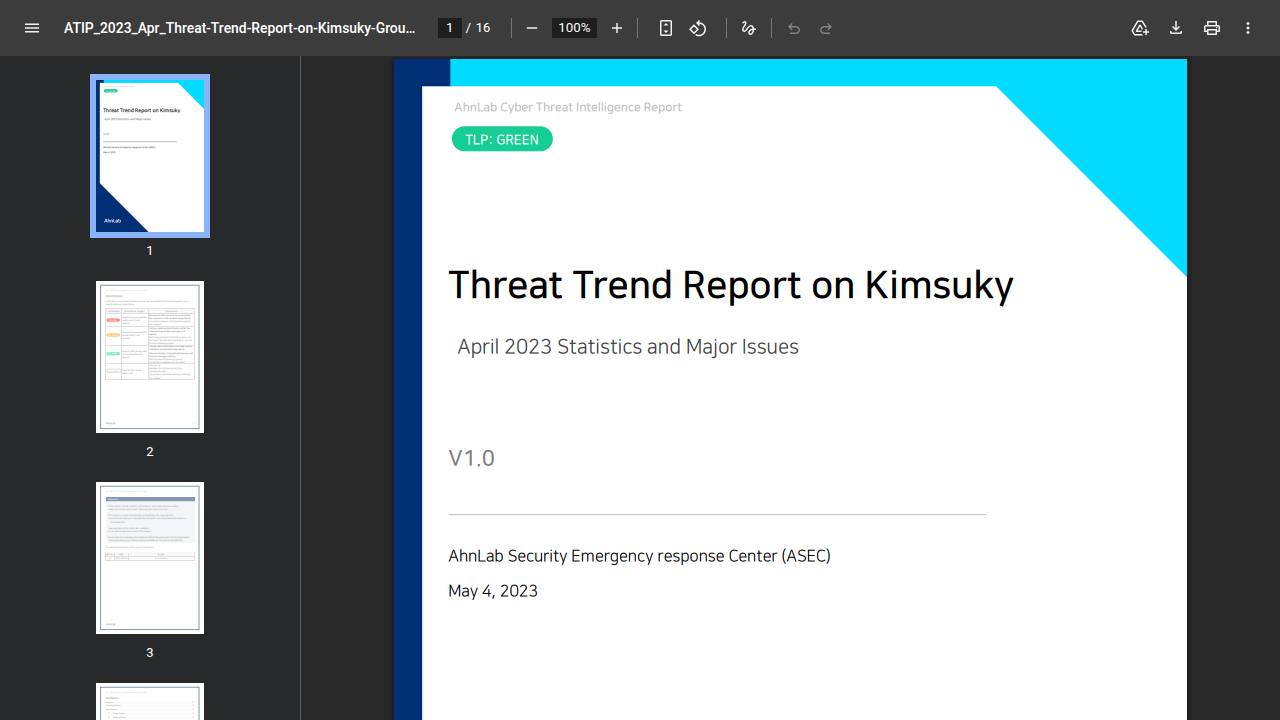 Thumbnail for Threat Trend Report on Kimsuky – April 2023