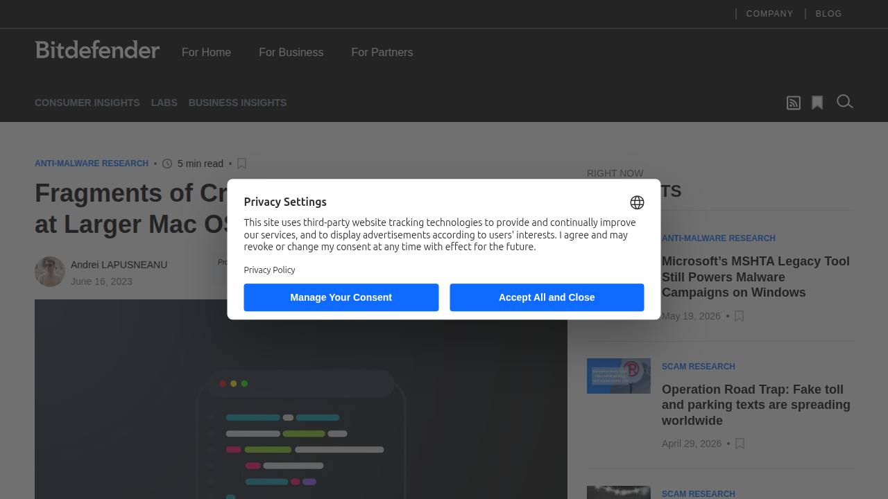 Thumbnail for Fragments of Cross-Platform Backdoor Hint at Larger Mac OS Attack