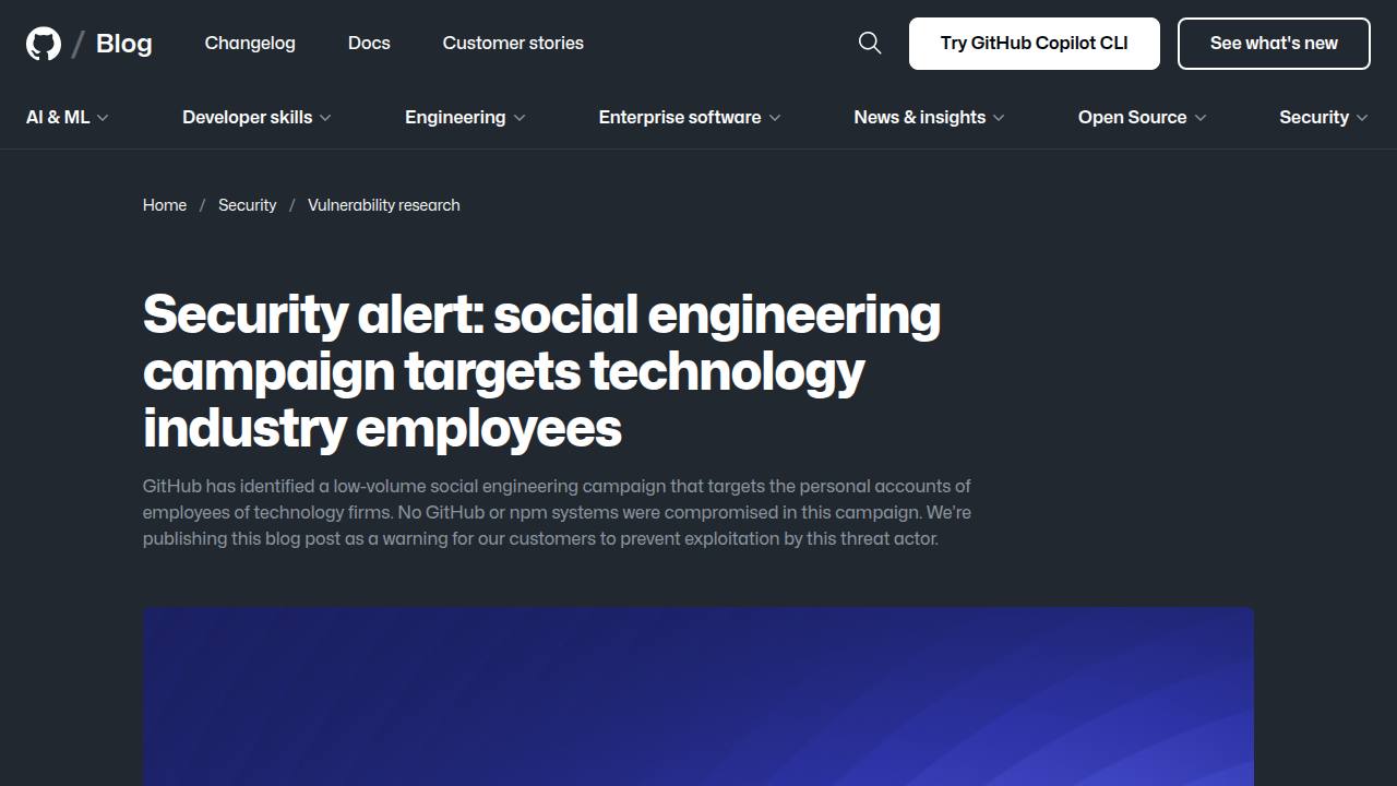 Thumbnail for Security alert: social engineering campaign targets technology industry employees