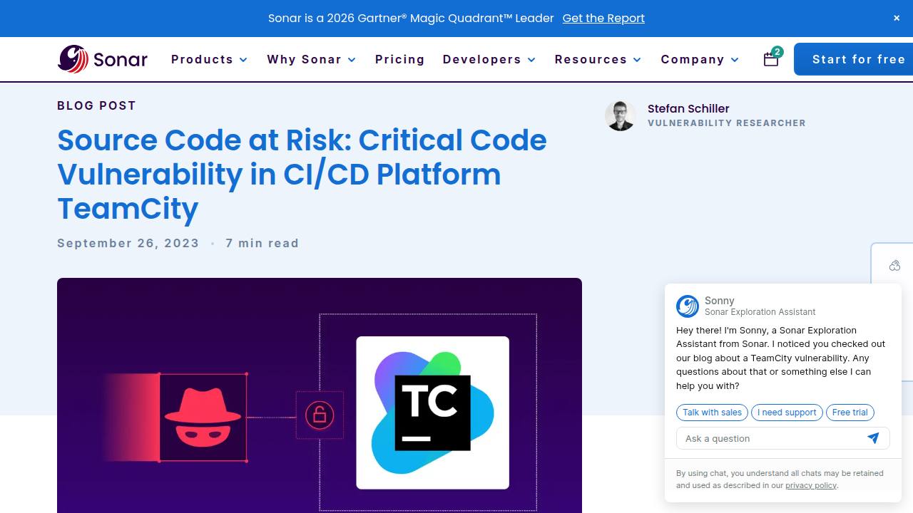 Thumbnail for Source Code at Risk: Critical Code Vulnerability in CI/CD Platform TeamCity