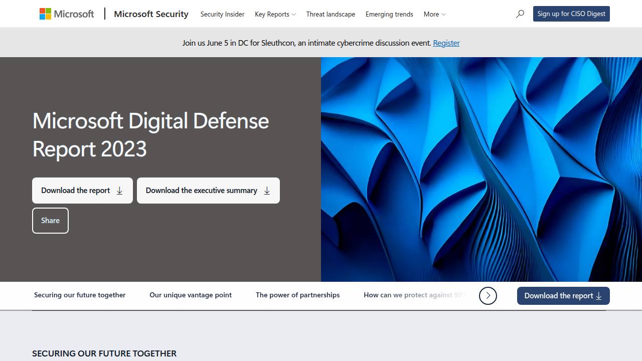 Thumbnail for Microsoft Digital Defense Report 2023 (MDDR)
