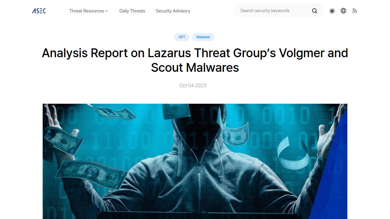 Thumbnail for Analysis Report on Lazarus Threat Group's Volgmer and Scout Malwares