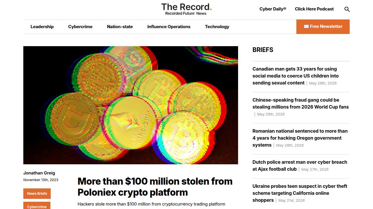 Thumbnail for More than $100 million stolen from Poloniex crypto platform