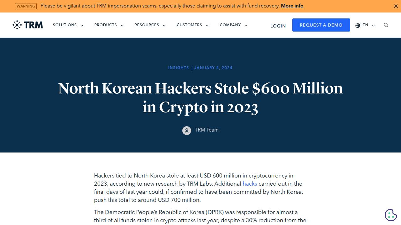 Thumbnail for North Korean Hackers Stole $600 Million in Crypto in 2023
