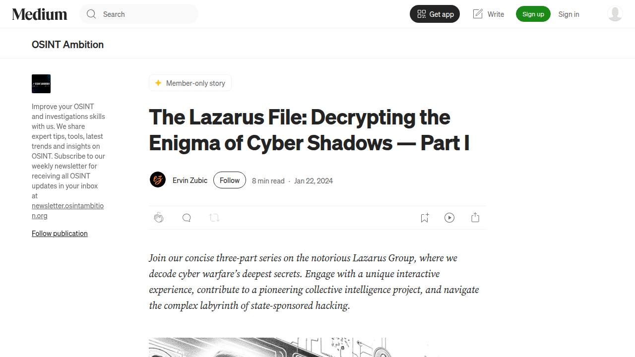 Thumbnail for The Lazarus File: Decrypting the Enigma of Cyber Shadows — Part I