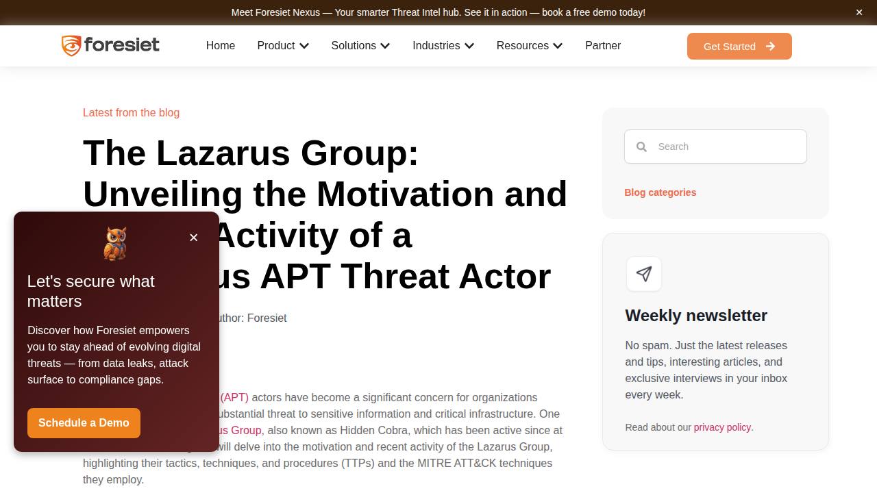 Thumbnail for Lazarus Group: Unveiling the Notorious APT Cyber Threat