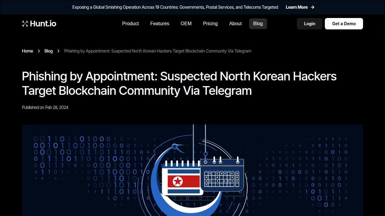 Thumbnail for Phishing by Appointment: Suspected North Korean Hackers Target Blockchain Community Via Telegram
