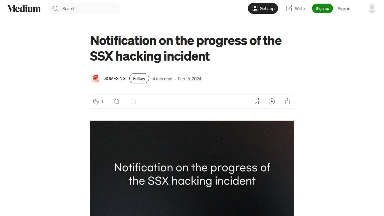 Thumbnail for Notification on the progress of the SSX hacking incident