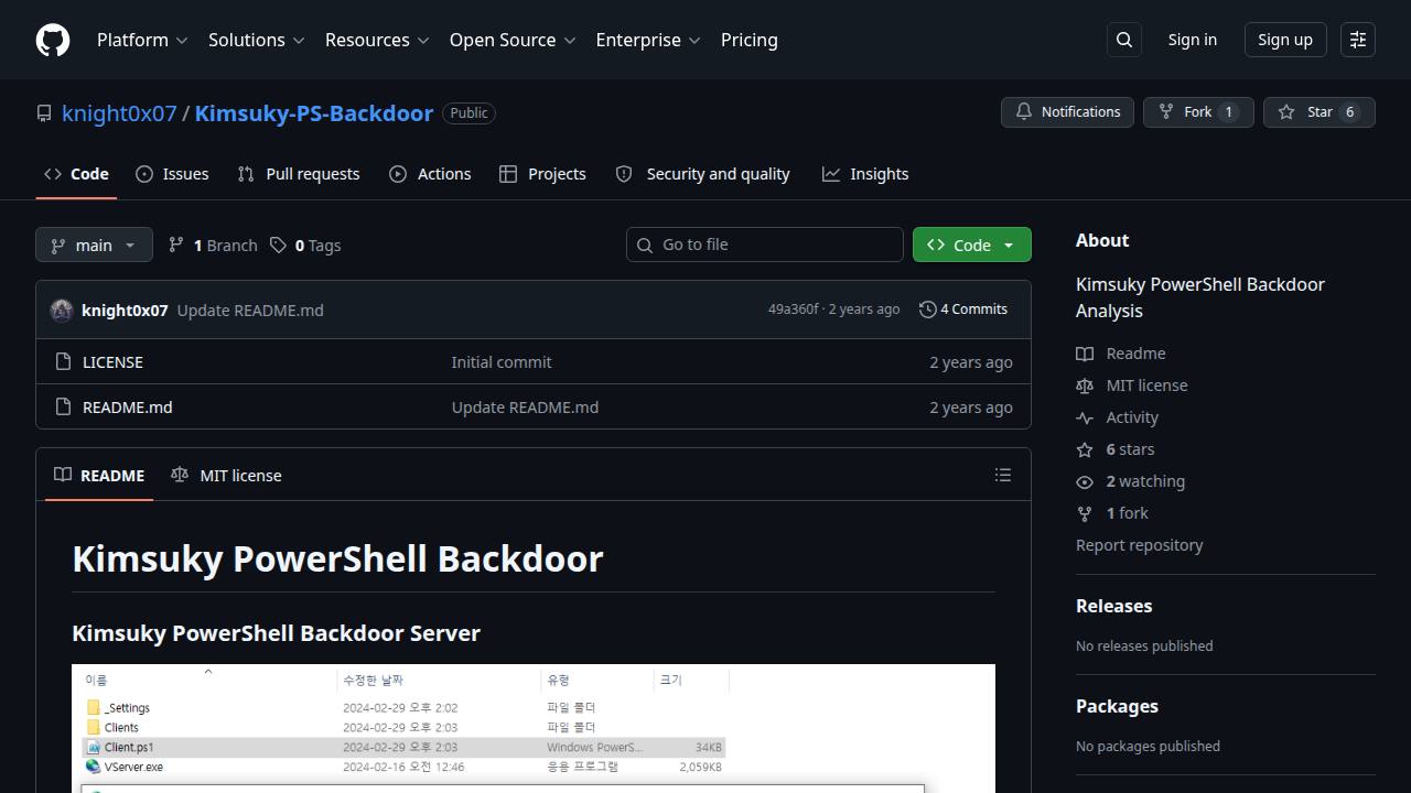 Thumbnail for Kimsuky-PS-Backdoor: Kimsuky PowerShell Backdoor Analysis