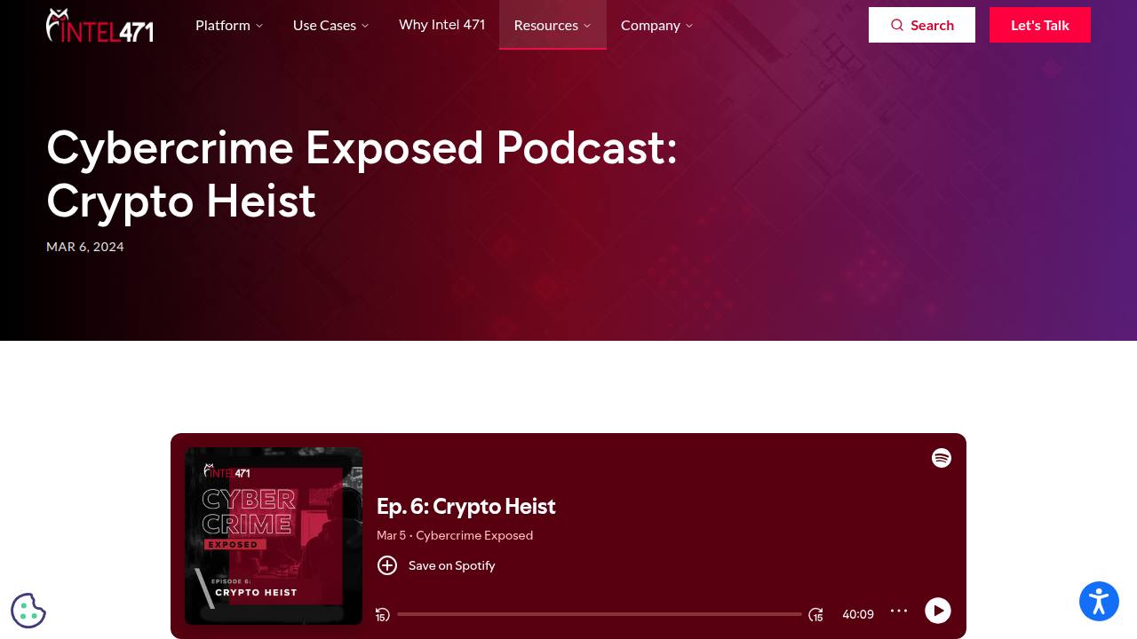 Thumbnail for Cybercrime Exposed Podcast: Crypto Heist