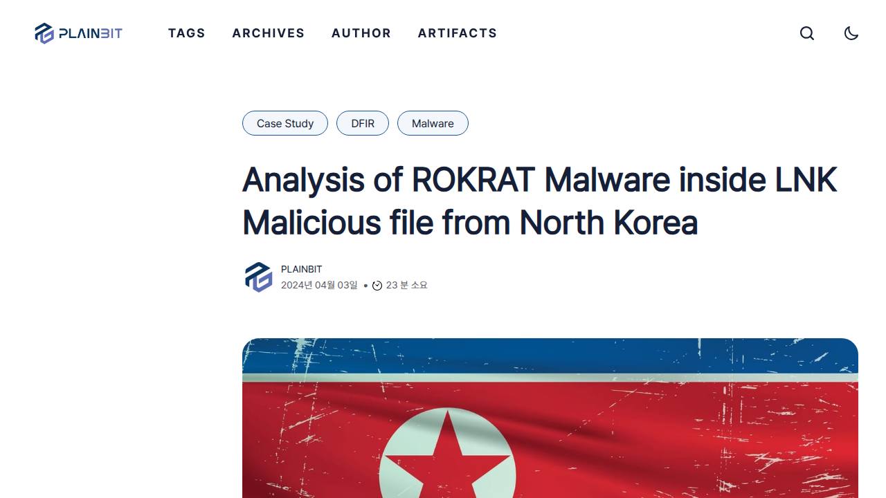Thumbnail for Analysis of ROKRAT Malware inside LNK Malicious file from North Korea
