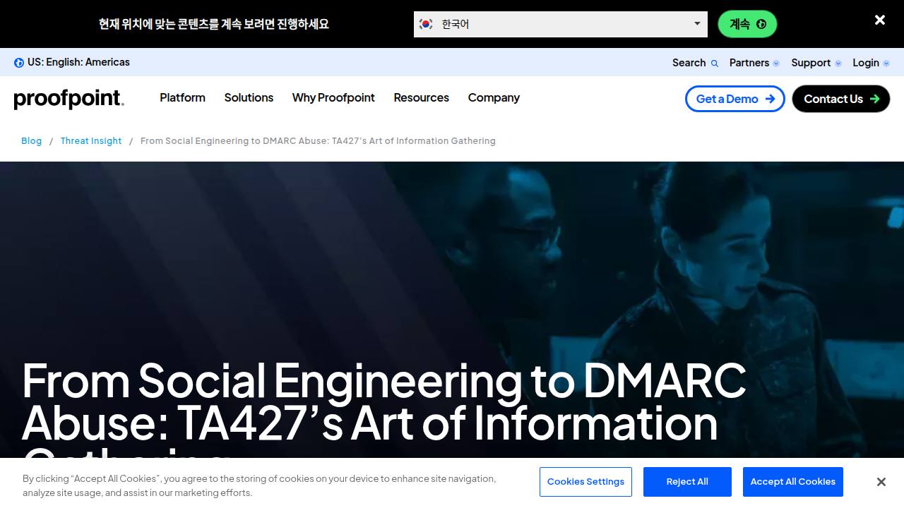 Thumbnail for From Social Engineering to DMARC Abuse: TA427’s Art of Information Gathering