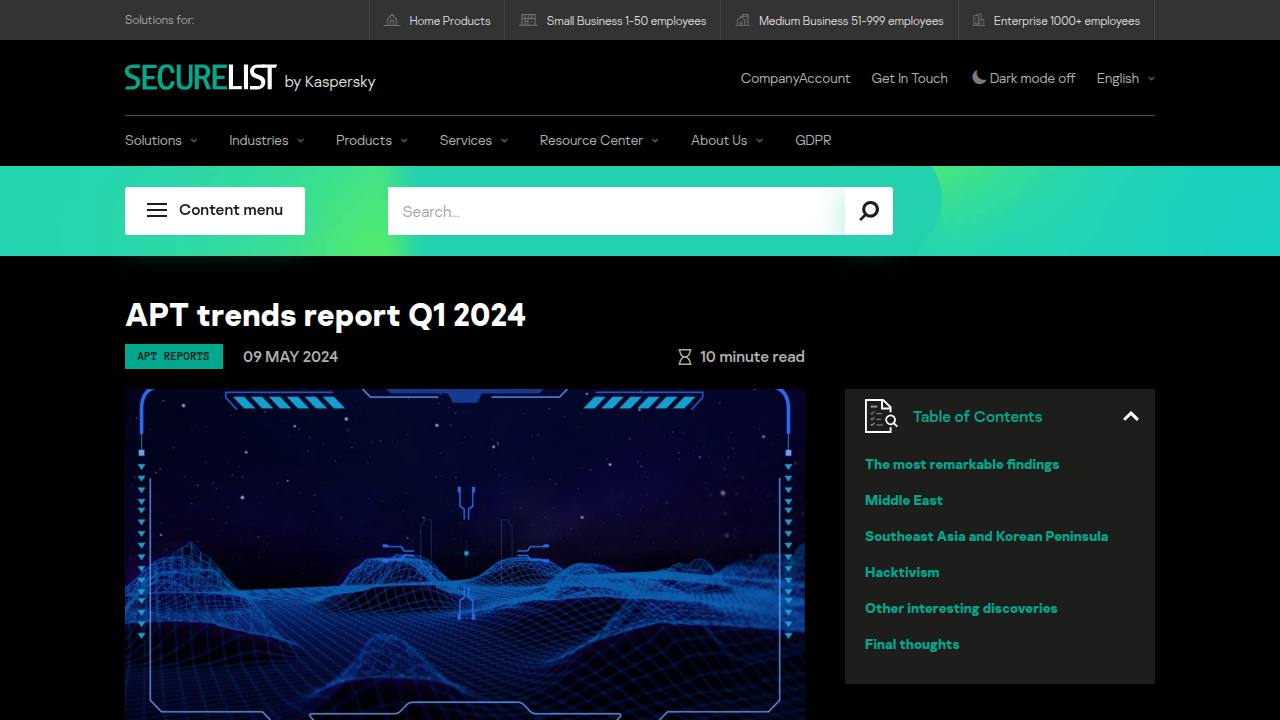 Thumbnail for APT trends report Q1 2024