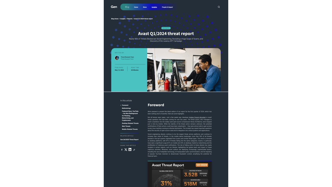 Thumbnail for Avast Q1/2024 Threat Report
