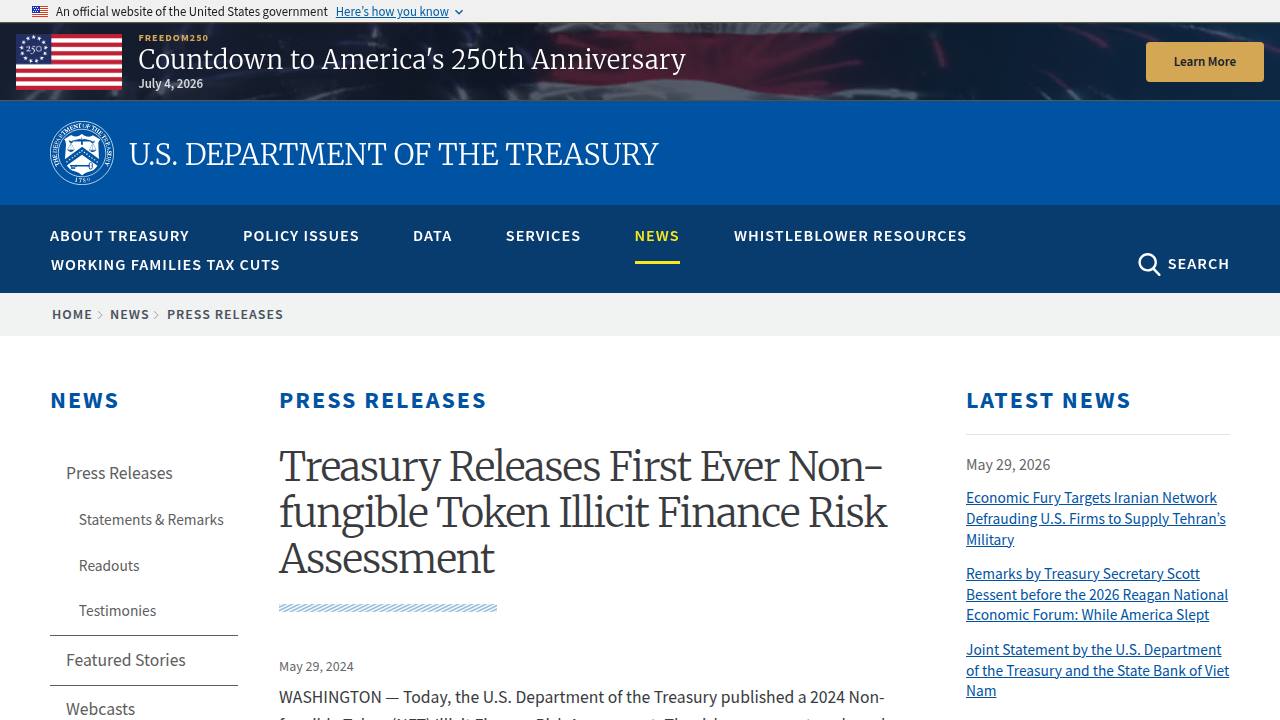 Thumbnail for Illicit Finance Risk Assessment of Non-Fungible Tokens