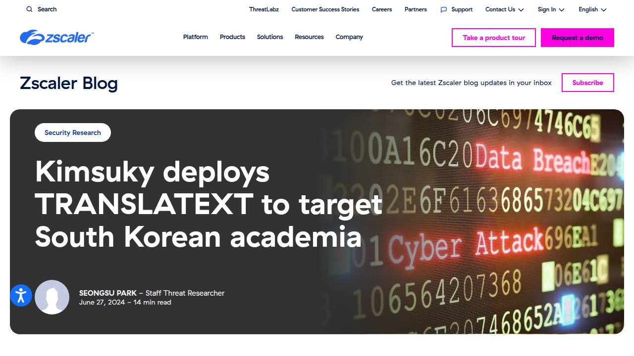 Thumbnail for Kimsuky deploys TRANSLATEXT to target South Korean academia