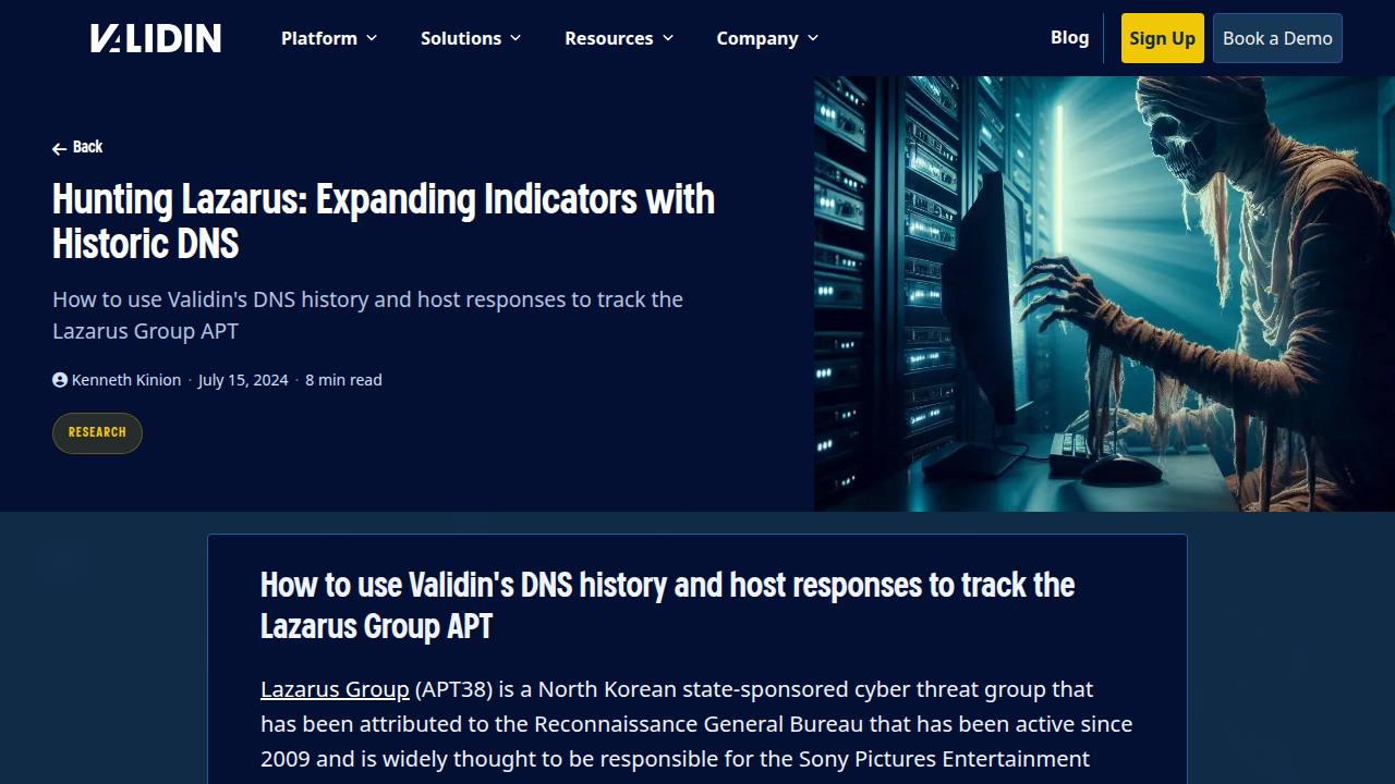 Thumbnail for Hunting Lazarus: Expanding Indicators with Historic DNS