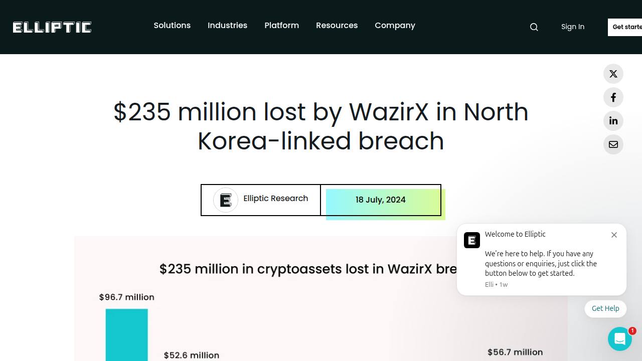 Thumbnail for $235 million lost by WazirX in North Korea-linked breach