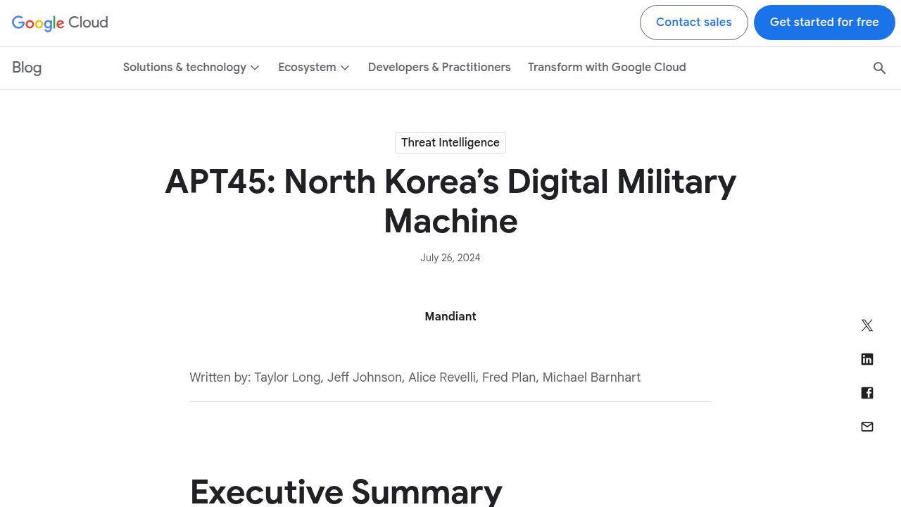 Thumbnail for APT45: North Korea’s Digital Military Machine