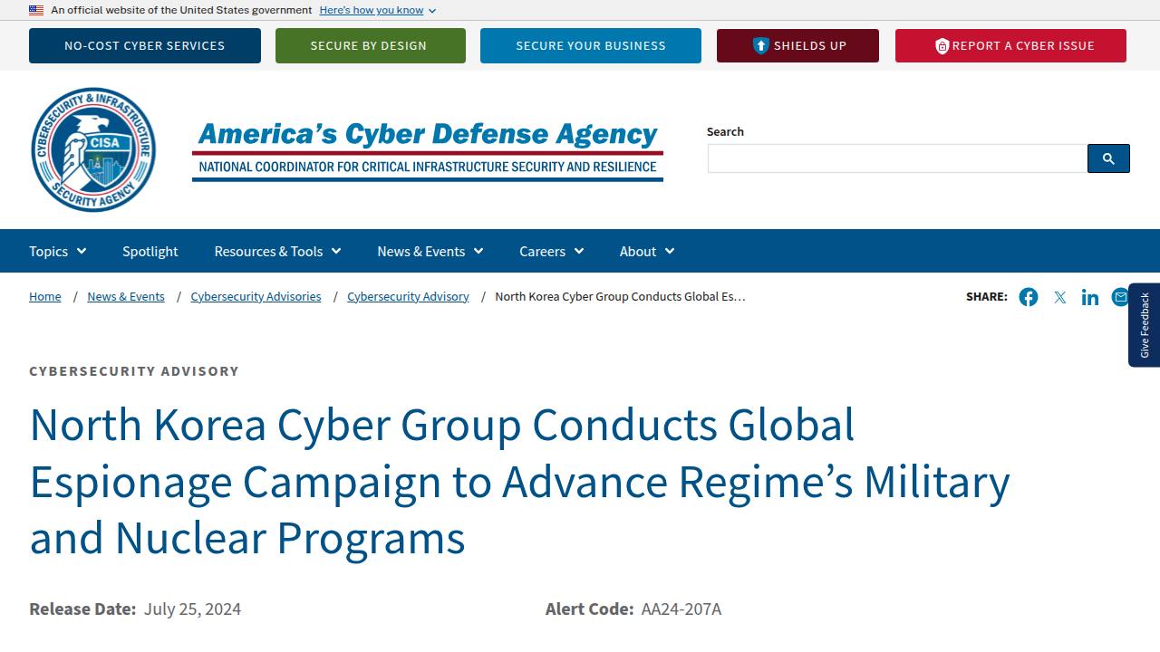 Thumbnail for North Korea Cyber Group Conducts Global Espionage Campaign to Advance Regime’s Military and Nuclear Programs