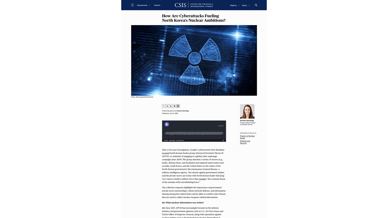Thumbnail for How Are Cyberattacks Fueling North Korea’s Nuclear Ambitions?