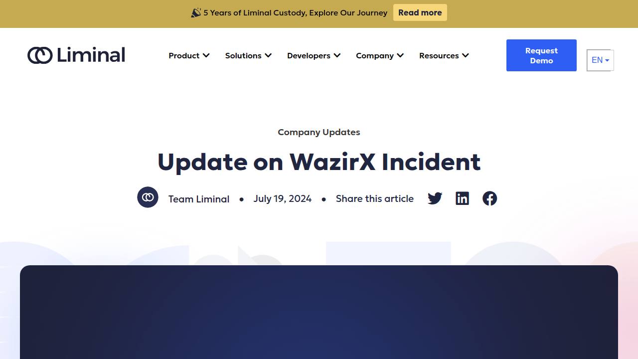 Thumbnail for Update on WazirX Incident