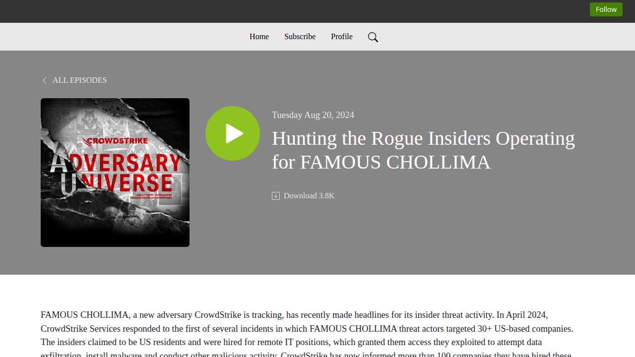 Thumbnail for Hunting the Rogue Insiders Operating for FAMOUS CHOLLIMA