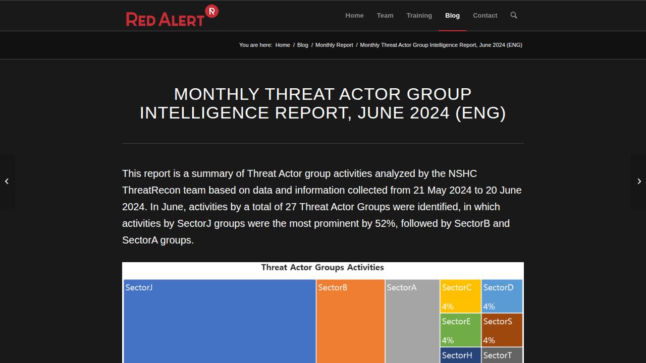 Thumbnail for Monthly Threat Actor Group Intelligence Report, June 2024 (ENG)