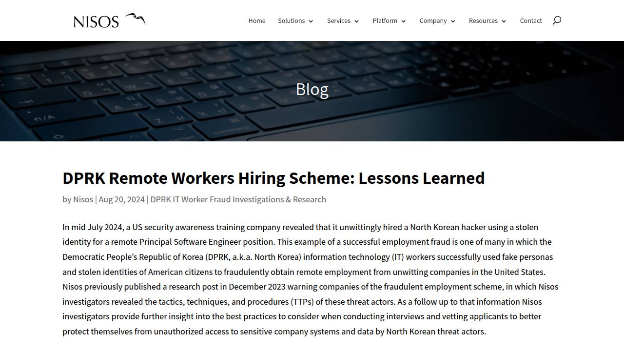 Thumbnail for DPRK Remote Workers Hiring Scheme: Lessons Learned