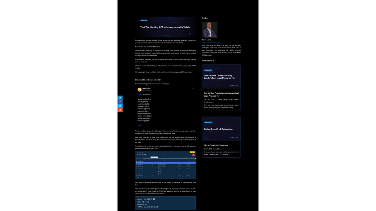 Thumbnail for Hunting APT Infrastructure with Validin