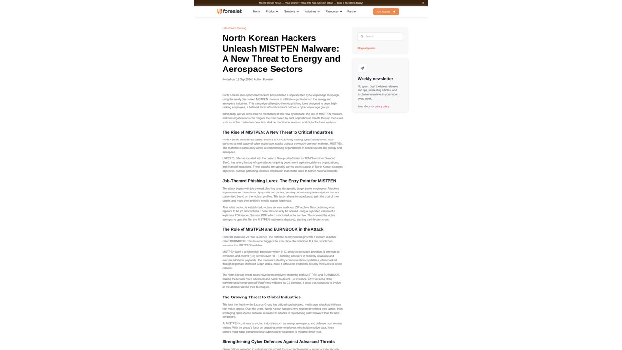 Thumbnail for North Korea’s MistPen Malware Threatens Energy & Aerospace Sectors