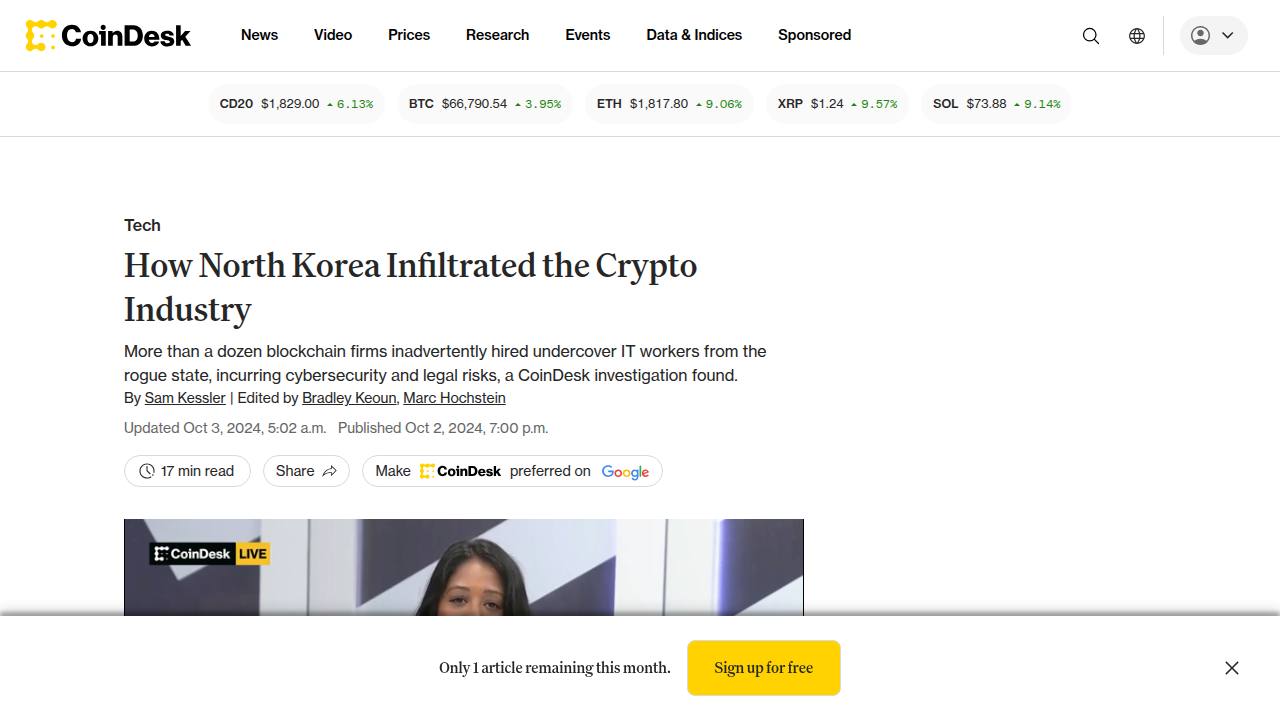 Thumbnail for How North Korea Infiltrated the Crypto Industry