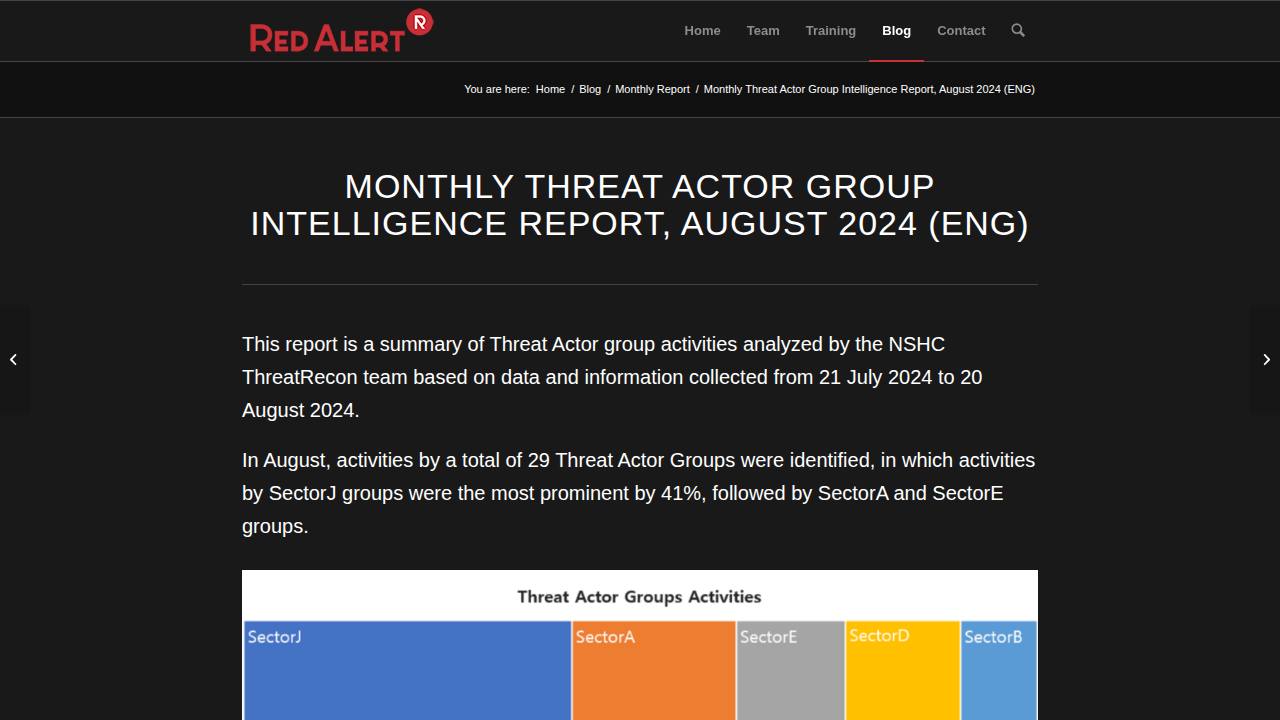 Thumbnail for Monthly Threat Actor Group Intelligence Report, August 2024 (ENG)