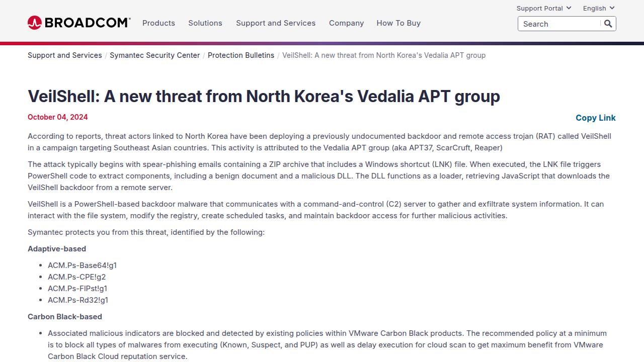 Thumbnail for VeilShell: A new threat from North Korea's Vedalia APT group