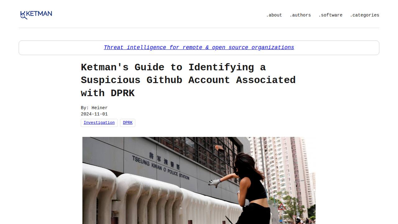 Thumbnail for Ketman's Guide to Identifying a Suspicious Github Account Associated with DPRK