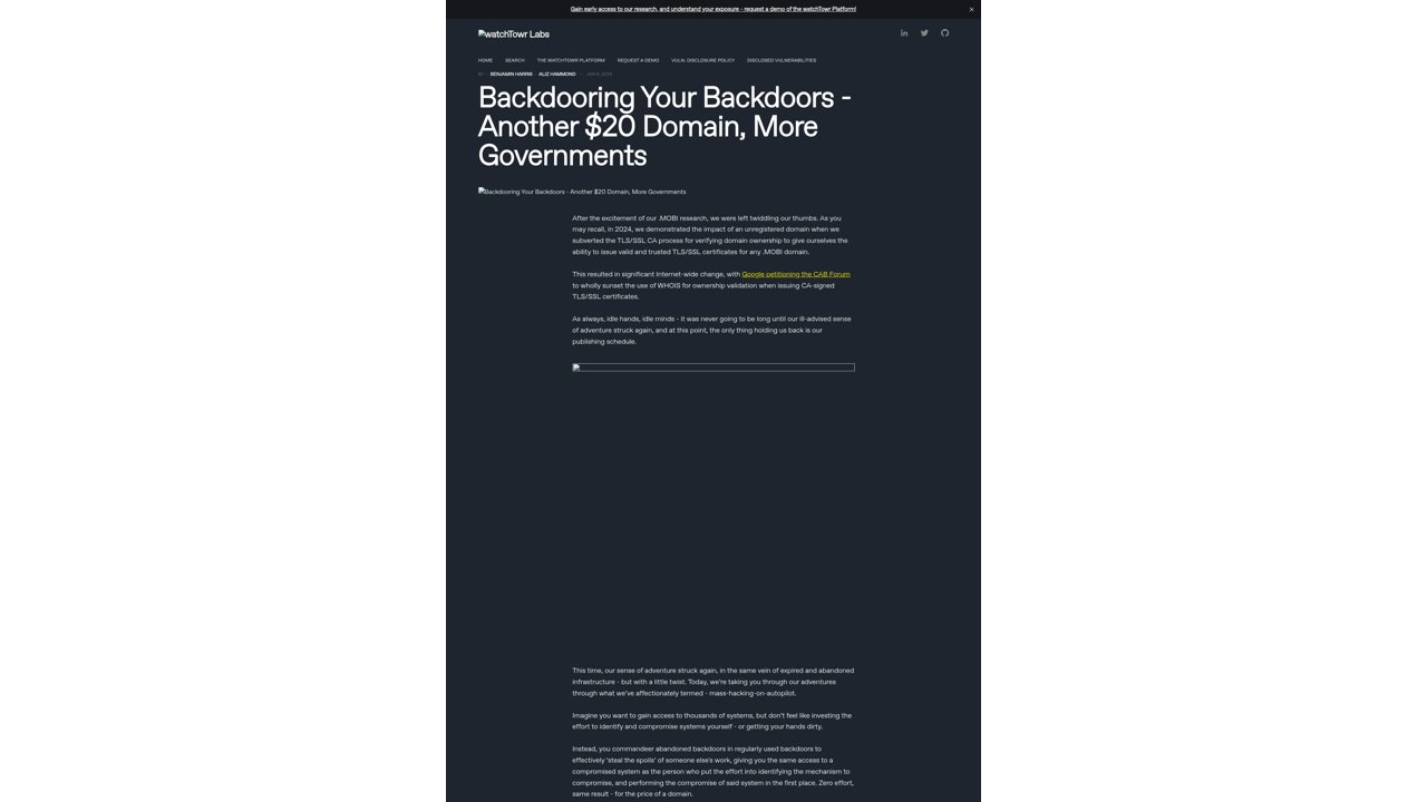 Thumbnail for Backdooring Your Backdoors - Another $20 Domain, More Governments