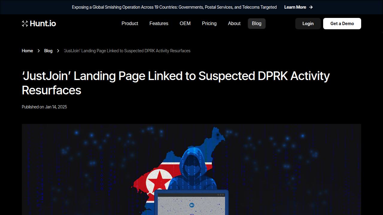 Thumbnail for 'JustJoin' Landing Page Linked to Suspected DPRK Activity Resurfaces