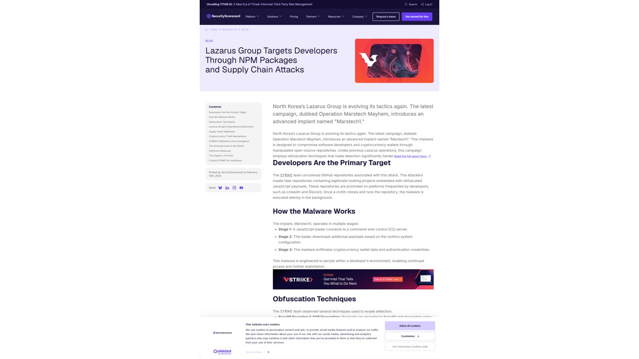 Thumbnail for Lazarus Group Targets Developers Through NPM Packages and Supply Chain Attacks