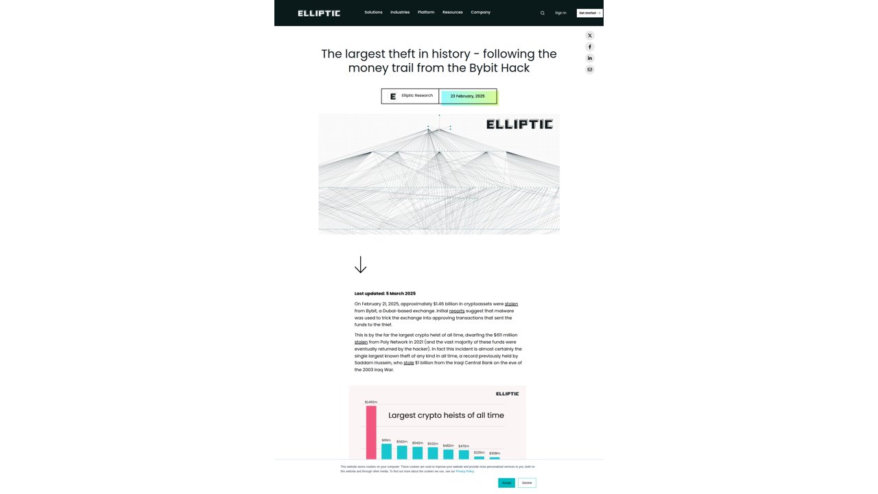 Thumbnail for The Largest Theft in History - Following the Money Trail from the Bybit Hack
