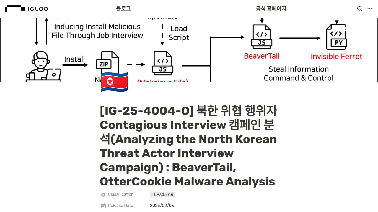 Thumbnail for 북한 위협 행위자 Contagious Interview 캠페인 분석