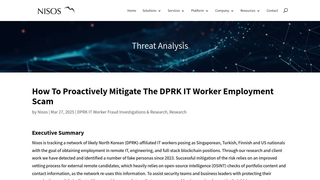 Thumbnail for DPRK IT Worker Scam: Mitigation Steps for Hiring Teams