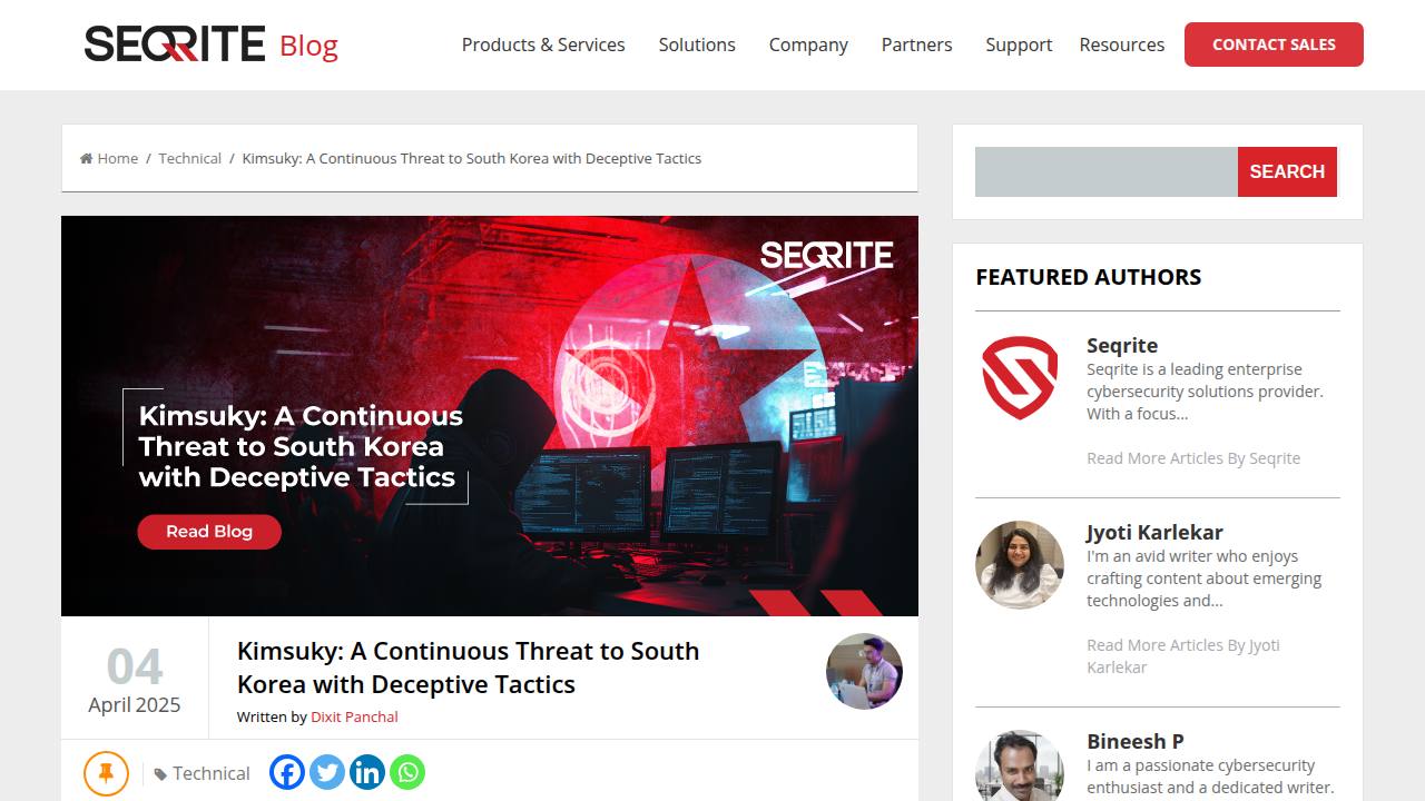 Thumbnail for Kimsuky APT Targets South Korea with Deceptive PDF Lures