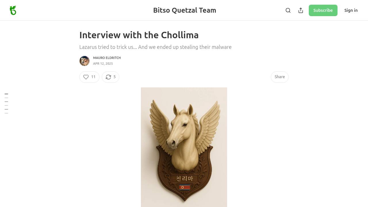 Thumbnail for Interview with the Chollima