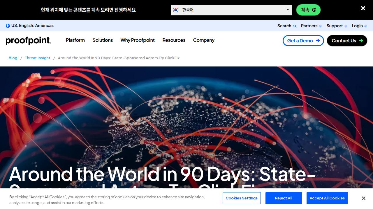 Thumbnail for Around the World in 90 Days: State-Sponsored Actors Try ClickFix