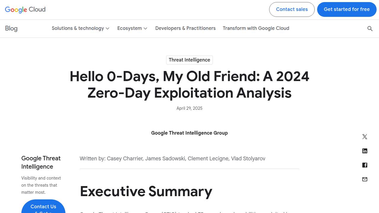 Thumbnail for Hello 0-Days, My Old Friend: A 2024 Zero-Day Exploitation Analysis