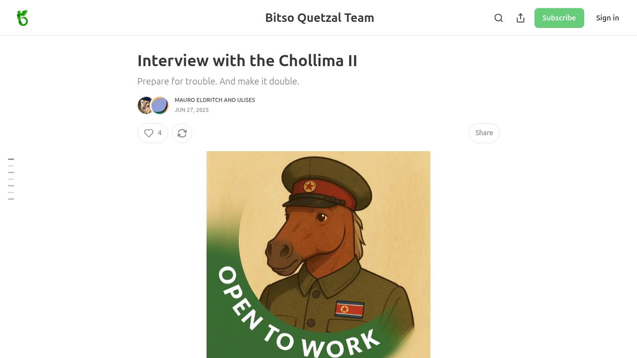 Thumbnail for Interview with the Chollima II