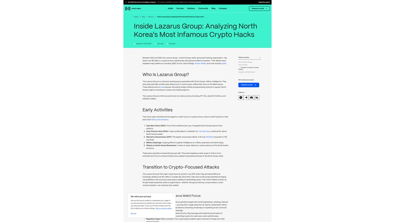 Thumbnail for Inside Lazarus Group: Analyzing North Korea's Most Infamous Crypto Hacks