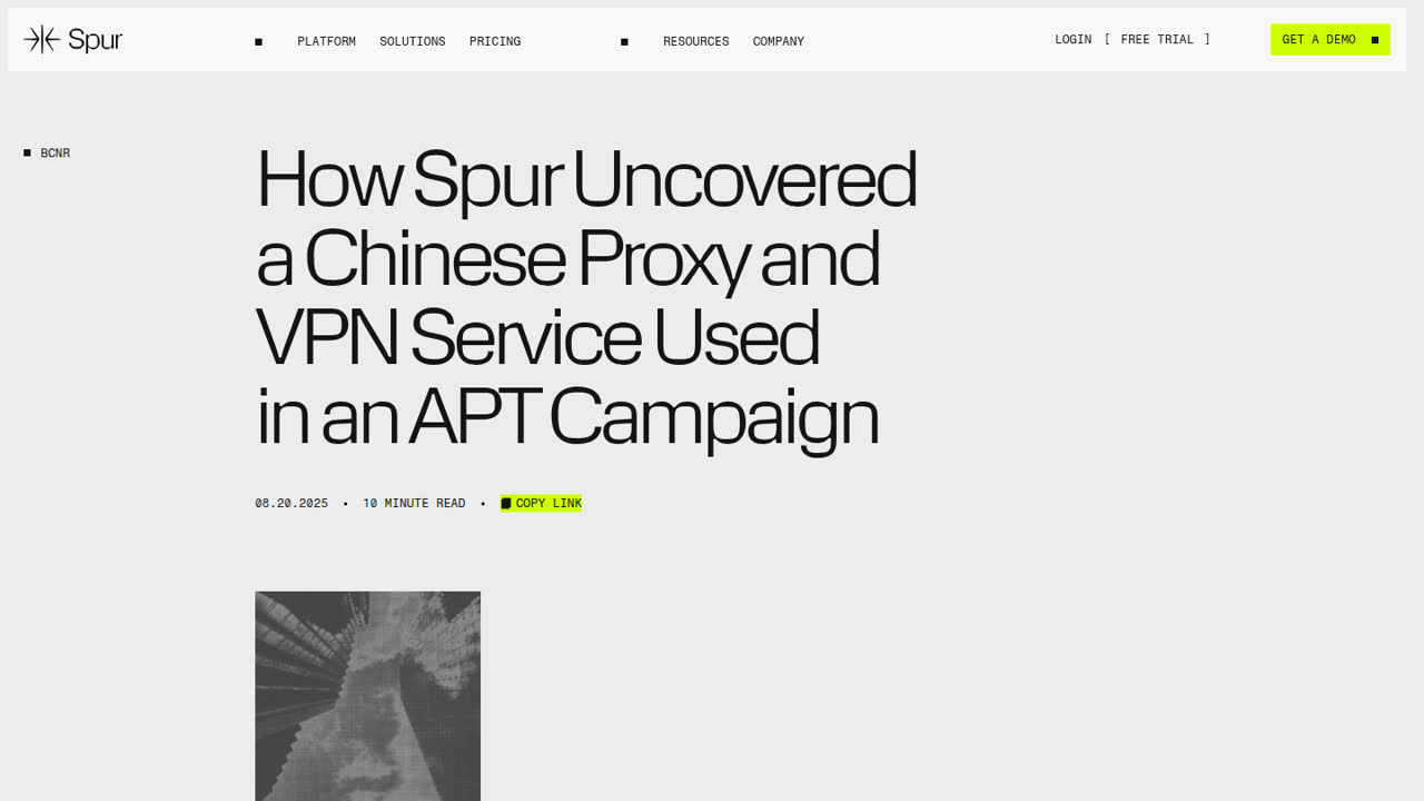 Thumbnail for Uncovering the Chinese Proxy Service Used in APT Campaigns