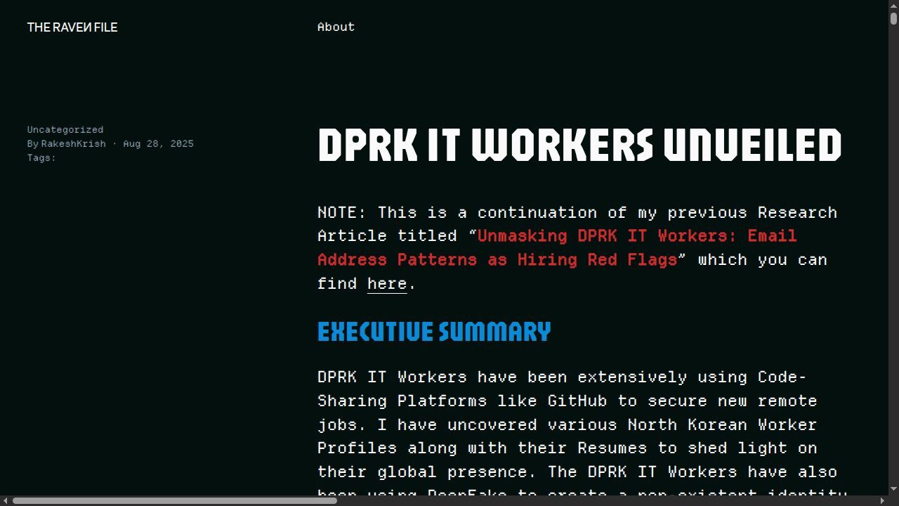 Thumbnail for DPRK IT WORKERS UNVEILED