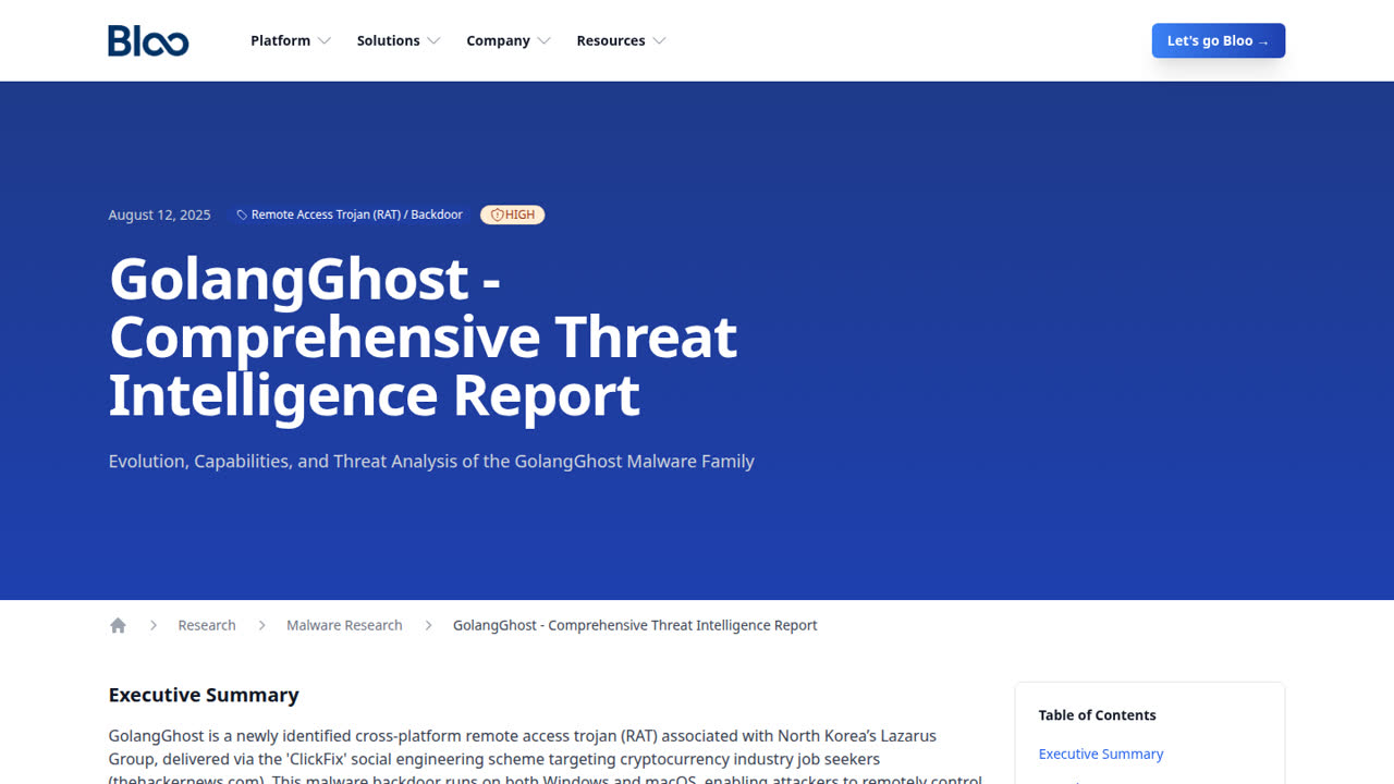 Thumbnail for GolangGhost - Comprehensive Threat Intelligence Report